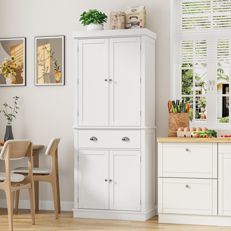 Lark Manor™ 72.4''H Wood Kitchen Pantry With 1 Drawer and 5 Shelves ...